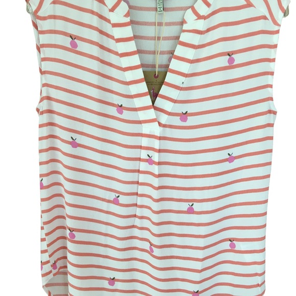 Joules Tops - Women's Joules Coral/White Viscose Sleeveless Top- Size: US 2 NWT.